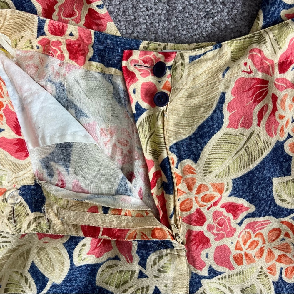 Talbots Tropical Floral Botanical Pants Size 8 - Picture 4 of 8